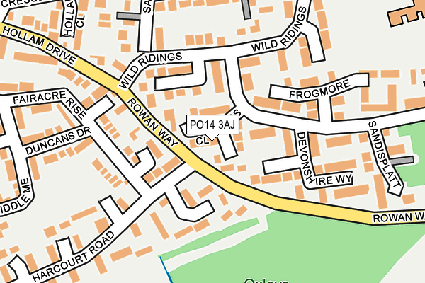 PO14 3AJ map - OS OpenMap – Local (Ordnance Survey)