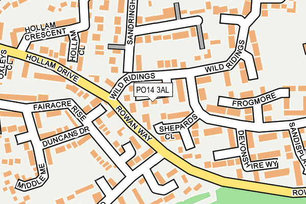 PO14 3AL map - OS OpenMap – Local (Ordnance Survey)