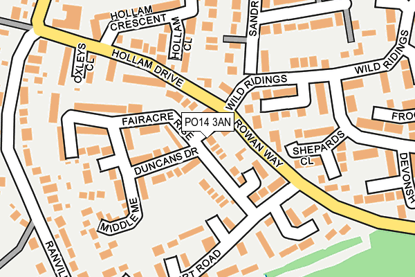 PO14 3AN map - OS OpenMap – Local (Ordnance Survey)