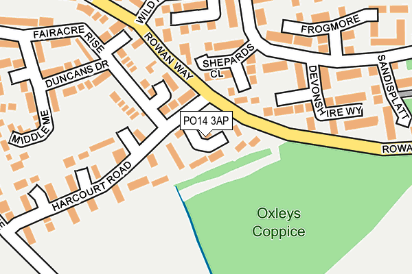PO14 3AP map - OS OpenMap – Local (Ordnance Survey)