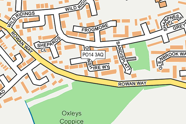 PO14 3AQ map - OS OpenMap – Local (Ordnance Survey)