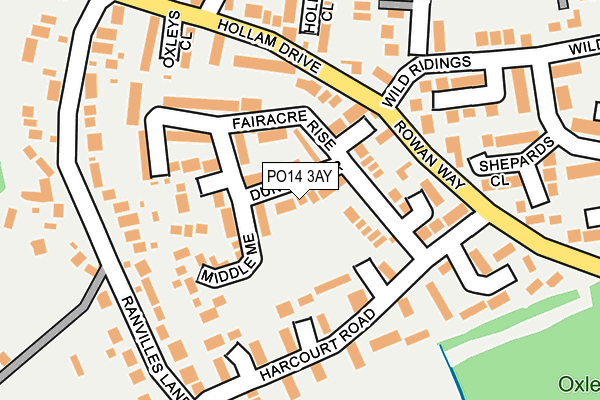 PO14 3AY map - OS OpenMap – Local (Ordnance Survey)