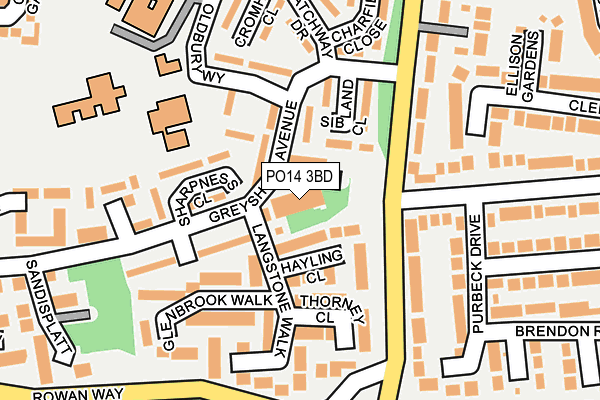 PO14 3BD map - OS OpenMap – Local (Ordnance Survey)