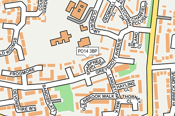 PO14 3BP map - OS OpenMap – Local (Ordnance Survey)