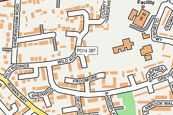 PO14 3BT map - OS OpenMap – Local (Ordnance Survey)