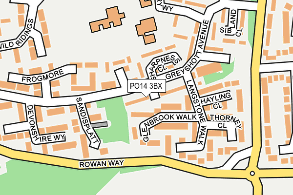 PO14 3BX map - OS OpenMap – Local (Ordnance Survey)