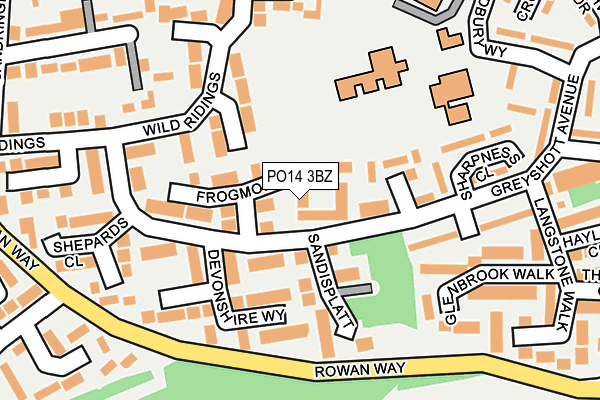 PO14 3BZ map - OS OpenMap – Local (Ordnance Survey)