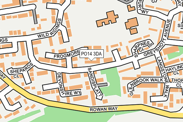 PO14 3DA map - OS OpenMap – Local (Ordnance Survey)