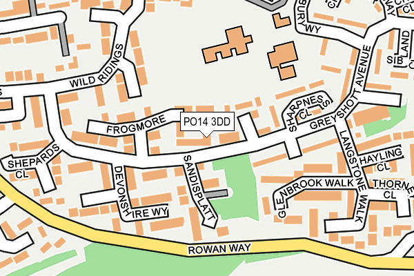 PO14 3DD map - OS OpenMap – Local (Ordnance Survey)