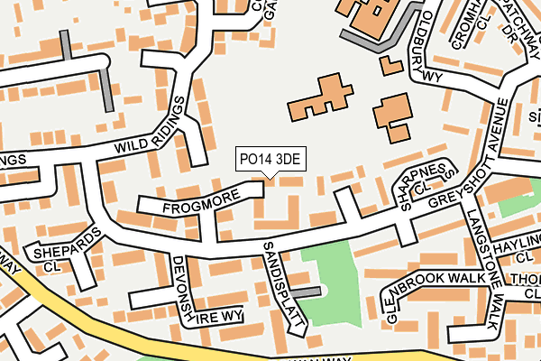 PO14 3DE map - OS OpenMap – Local (Ordnance Survey)