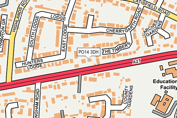 PO14 3DH map - OS OpenMap – Local (Ordnance Survey)