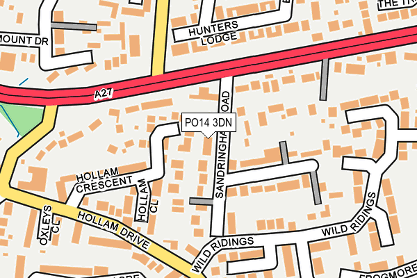 PO14 3DN map - OS OpenMap – Local (Ordnance Survey)