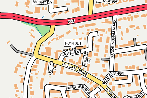 PO14 3DT map - OS OpenMap – Local (Ordnance Survey)