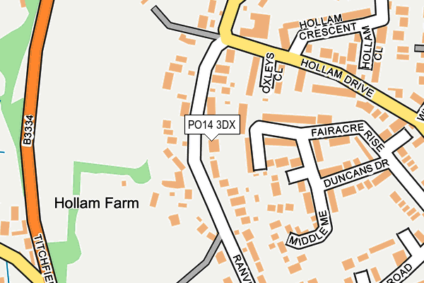 PO14 3DX map - OS OpenMap – Local (Ordnance Survey)