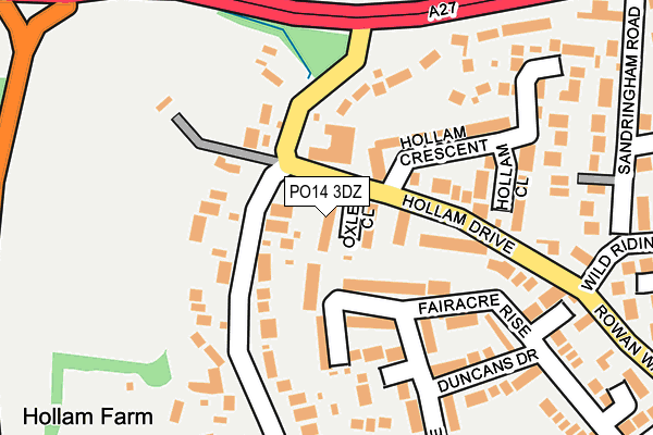 PO14 3DZ map - OS OpenMap – Local (Ordnance Survey)
