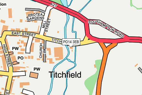 PO14 3EB map - OS OpenMap – Local (Ordnance Survey)