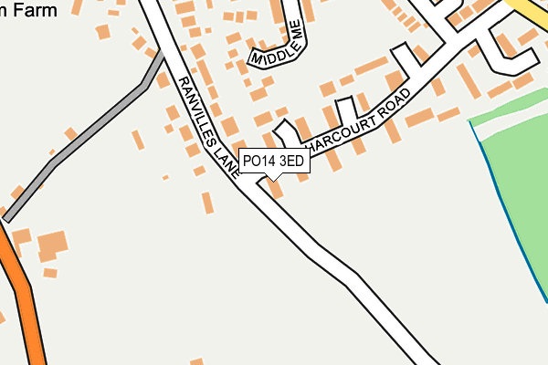 PO14 3ED map - OS OpenMap – Local (Ordnance Survey)