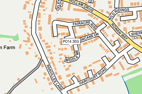 PO14 3EG map - OS OpenMap – Local (Ordnance Survey)