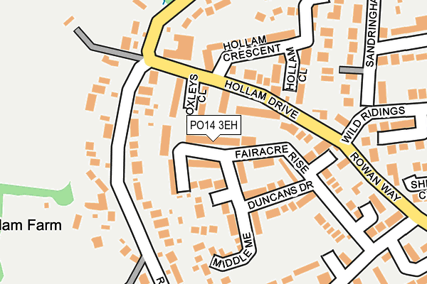 PO14 3EH map - OS OpenMap – Local (Ordnance Survey)