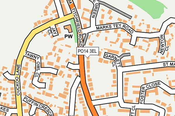 PO14 3EL map - OS OpenMap – Local (Ordnance Survey)