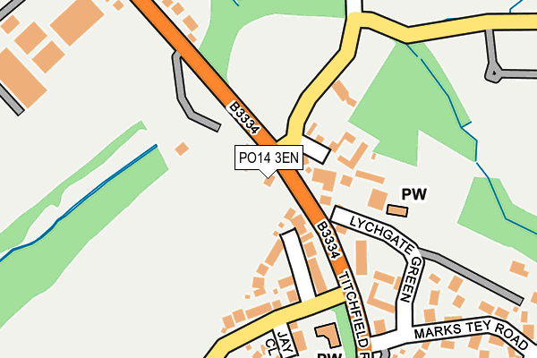 PO14 3EN map - OS OpenMap – Local (Ordnance Survey)