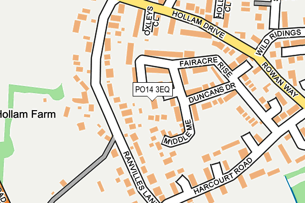 PO14 3EQ map - OS OpenMap – Local (Ordnance Survey)