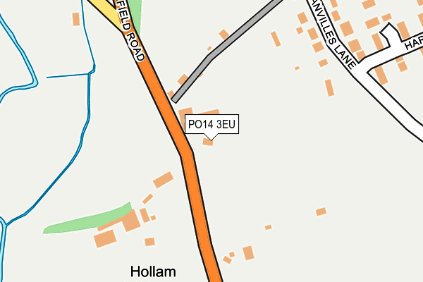 PO14 3EU map - OS OpenMap – Local (Ordnance Survey)