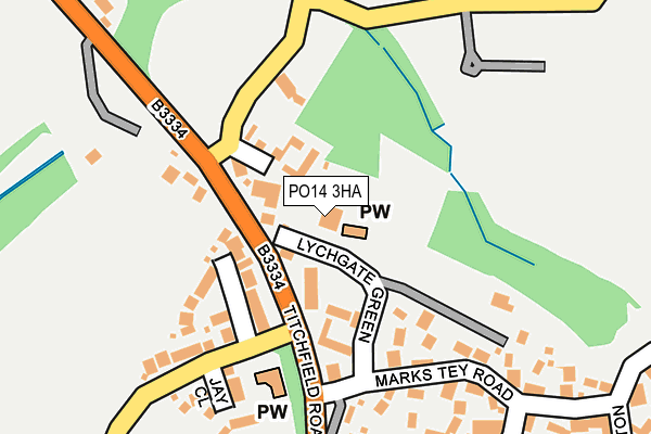 PO14 3HA map - OS OpenMap – Local (Ordnance Survey)