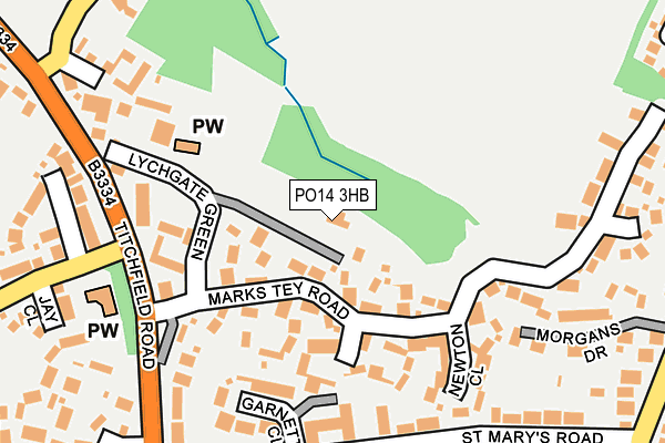 PO14 3HB map - OS OpenMap – Local (Ordnance Survey)