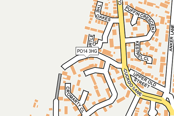 PO14 3HG map - OS OpenMap – Local (Ordnance Survey)