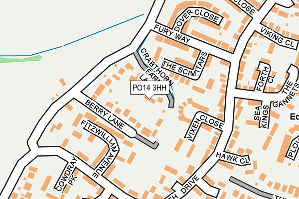 PO14 3HH map - OS OpenMap – Local (Ordnance Survey)