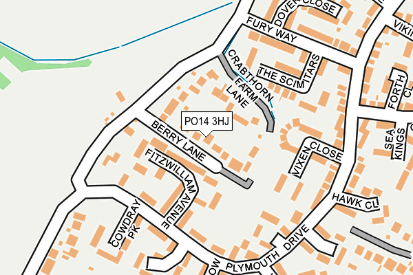 PO14 3HJ map - OS OpenMap – Local (Ordnance Survey)