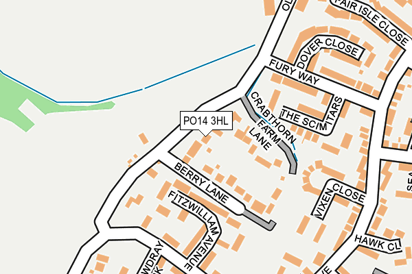 PO14 3HL map - OS OpenMap – Local (Ordnance Survey)