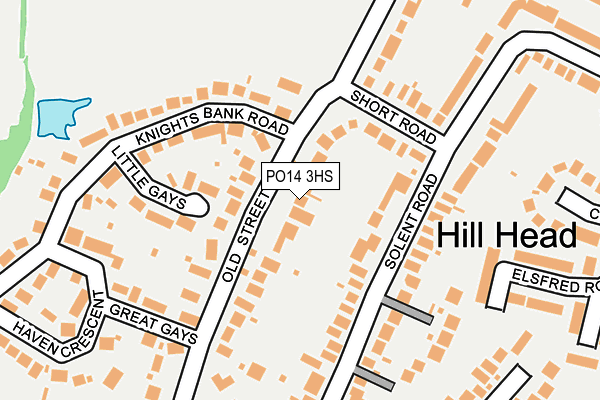 PO14 3HS map - OS OpenMap – Local (Ordnance Survey)