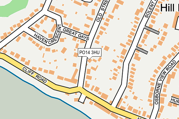 PO14 3HU map - OS OpenMap – Local (Ordnance Survey)