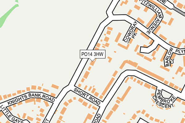 PO14 3HW map - OS OpenMap – Local (Ordnance Survey)