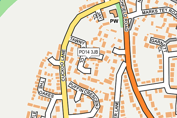 PO14 3JB map - OS OpenMap – Local (Ordnance Survey)
