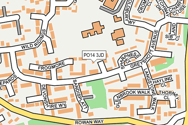 PO14 3JD map - OS OpenMap – Local (Ordnance Survey)