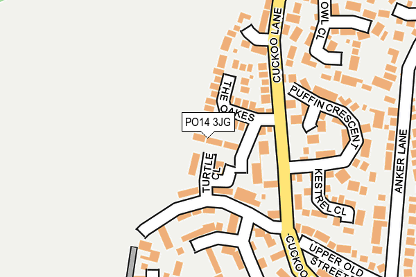 PO14 3JG map - OS OpenMap – Local (Ordnance Survey)