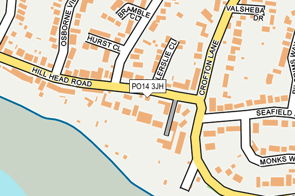 PO14 3JH map - OS OpenMap – Local (Ordnance Survey)