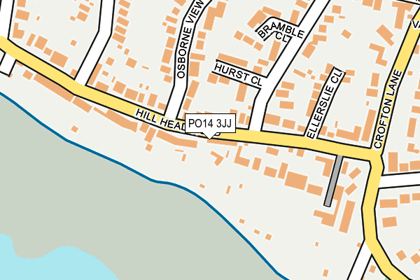 PO14 3JJ map - OS OpenMap – Local (Ordnance Survey)