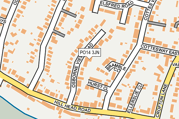 PO14 3JN map - OS OpenMap – Local (Ordnance Survey)