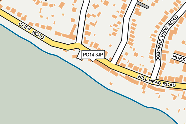 PO14 3JP map - OS OpenMap – Local (Ordnance Survey)