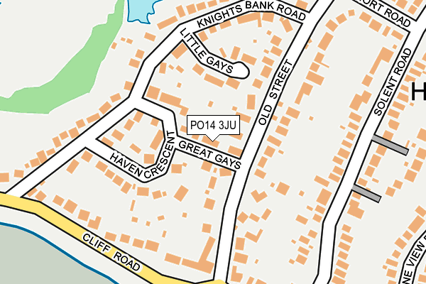 PO14 3JU map - OS OpenMap – Local (Ordnance Survey)