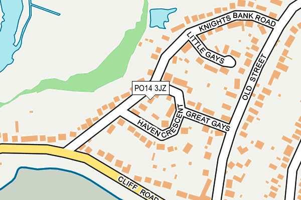 PO14 3JZ map - OS OpenMap – Local (Ordnance Survey)