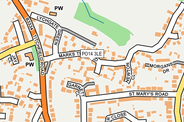 PO14 3LE map - OS OpenMap – Local (Ordnance Survey)