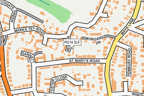 PO14 3LF map - OS OpenMap – Local (Ordnance Survey)