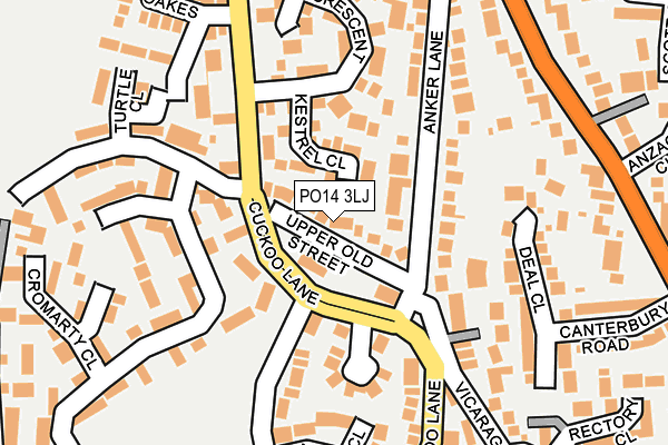 PO14 3LJ map - OS OpenMap – Local (Ordnance Survey)