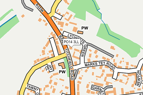 PO14 3LL map - OS OpenMap – Local (Ordnance Survey)