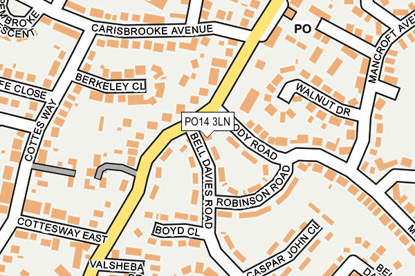 PO14 3LN map - OS OpenMap – Local (Ordnance Survey)